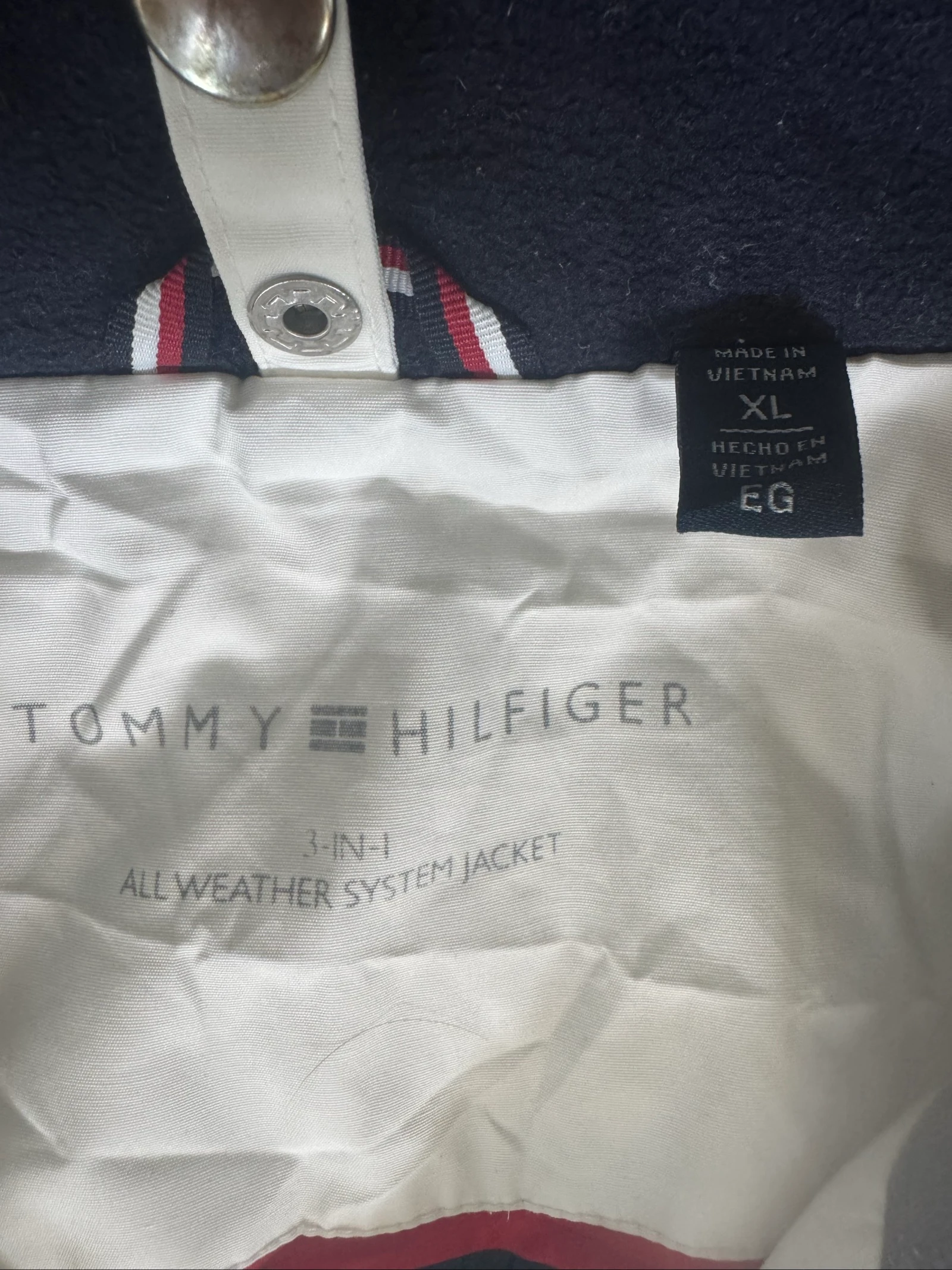 Tommy Hilfiger Vintage Y2K Dames Capuchon Windjack Zeiljas Wit XL – photo 4